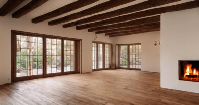 large-whitewalled-room-with-builtin-fireplace-wooden-rooms