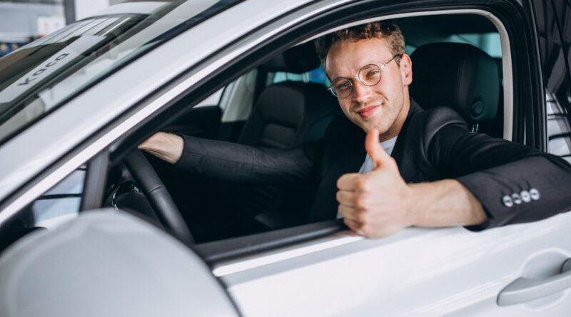 Handsome Man Sitting Car