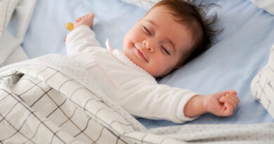 Smiling Baby Lying Bed