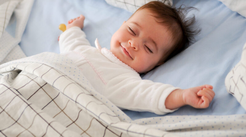 Smiling Baby Lying Bed