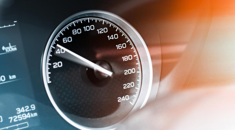 Speedometer Modern Car Close Up