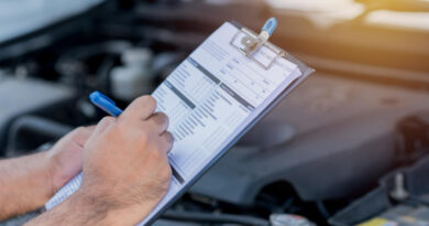Car Maintenance Worker Is Checking List Car Engine Workshop Customer