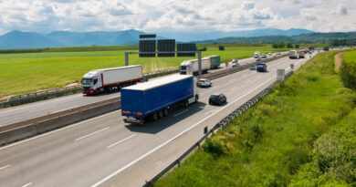 Car Trucks Rushing Multiple Lane Highway Turin Bypass Italy