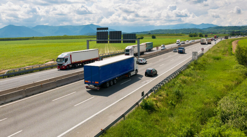 Car Trucks Rushing Multiple Lane Highway Turin Bypass Italy