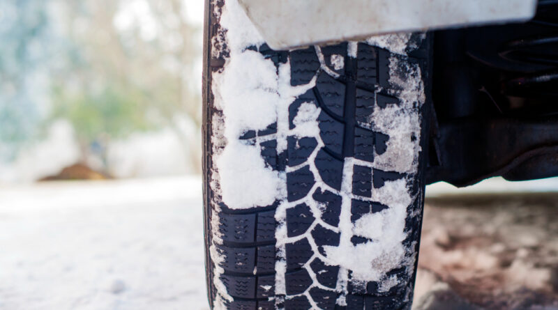 Car Tires Winter Road Covered With Snow Vehicle Snowy Alley Morning Snowfall