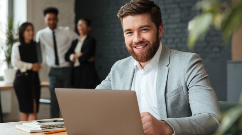 Cheerful Young Caucasian Businessman