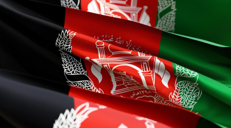 National Flag Afghanistan From Textiles Closeup Three Versions Soft Focus 3d Illustration