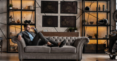 Cool Handsome Good Looking Young Man Full Suit Sitting Sofa While Spending Time Indoors