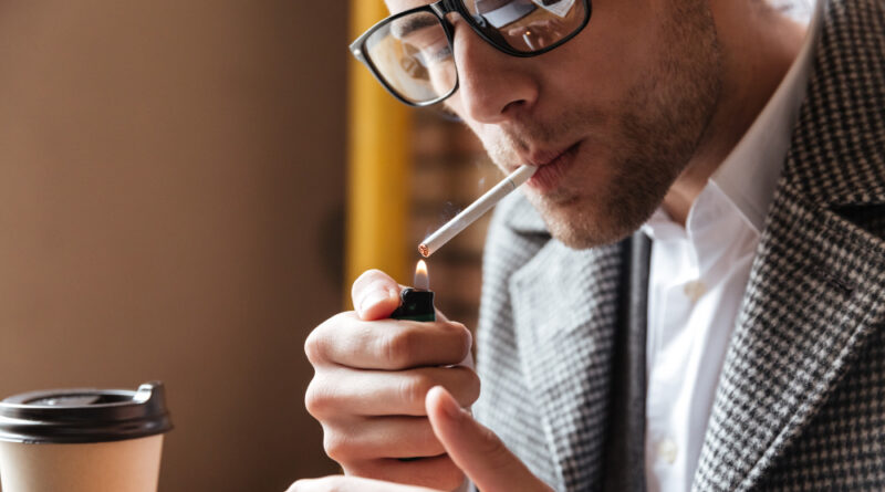 Close Up Image Businessman Eyeglasses Sitting By Table