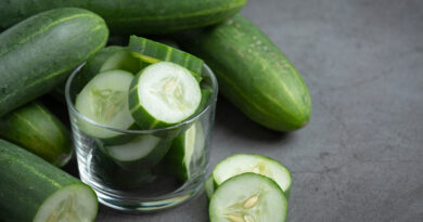 Fresh Cucumbers Sliced Dark Background