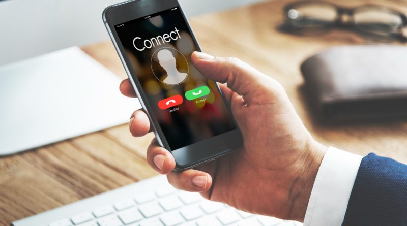 Connect incoming call communication concept