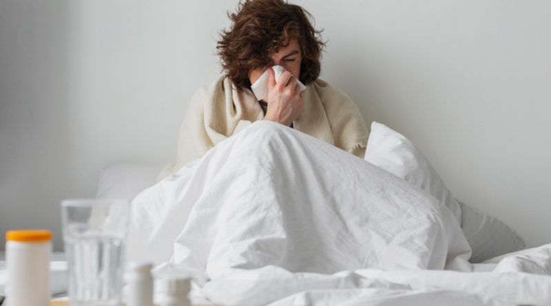 Young Sick Man Staying His Bed