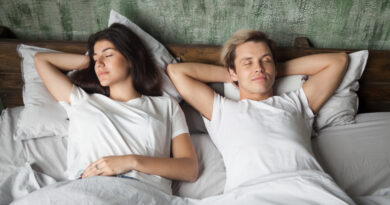 Young Couple Resting Sleeping Well Together Comfortable Bed