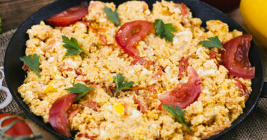 Scrambled Eggs With Tomatoes Pan