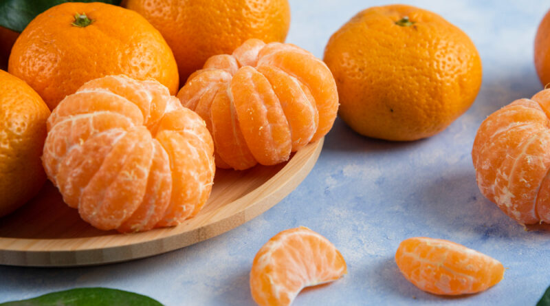 Close Up Fresh Organic Mandarins