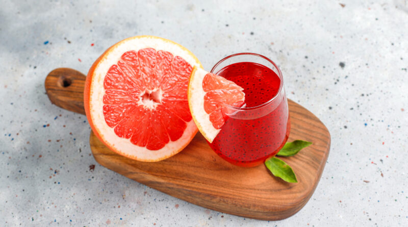 Grapefruit Juice With Basil Seeds