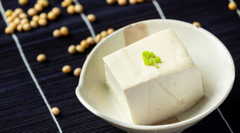 Tofu Made From Soybeans Food Nutrition Concept