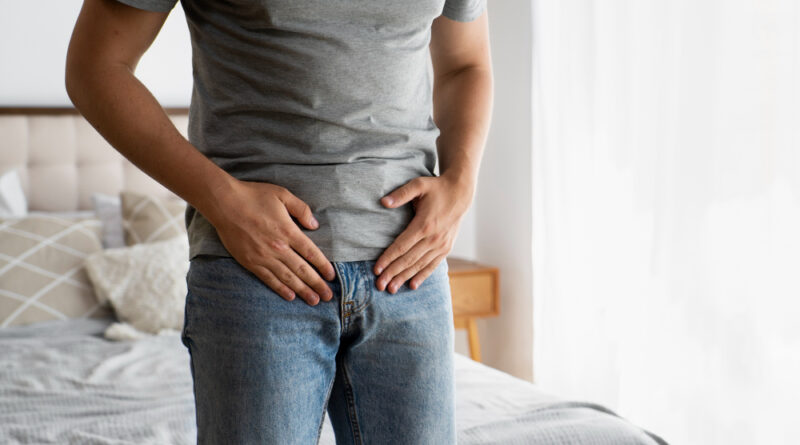 Side view man dealing with std