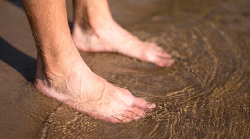 Close Up Man S Feet Water