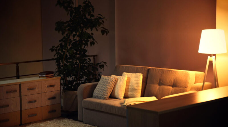 Living Room Design With Sofa Lamp